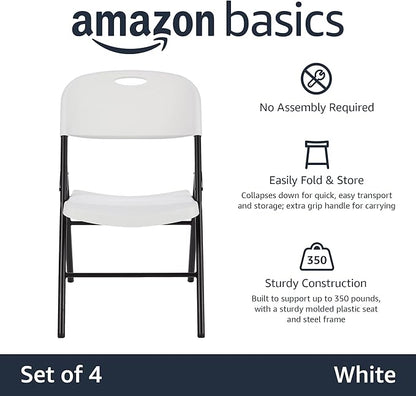 Amazon Basics Foldable Portable Plastic Chair, 350-Pound Capacity - Image 4
