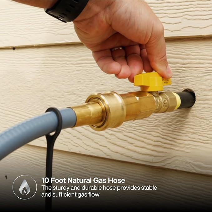 Spire Natural Gas Conversion Kit for Grills – Propane to Natural Gas with 10 ft. Hose & Regulator, Compatible with Spire Models 740-0781P & 740-0788P, Gray, 710-0003A