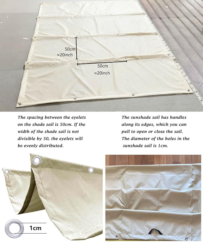 Retractable Sun Shade Sail 13' x 24' Waterproof Wave Pergola Shade Cover - Image 4
