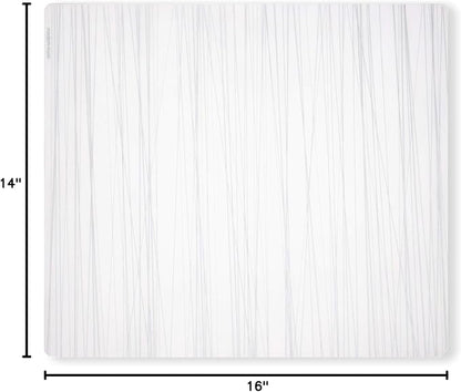 modern-twist 14 x 16 Silicone Placemat, BPA, PVC-Free Table Mat, Dishwasher Safe, Stream Print in Silver, Pack of 1