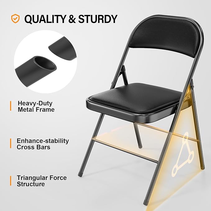 VINGLI 10 Pack Folding Chairs - Image 5