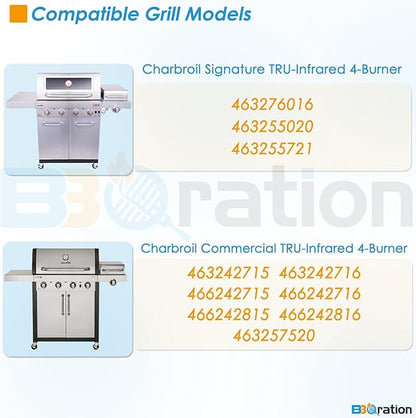 17" Grill Grates and Emitter for Charbroil TRU Infrared 4-Burner 463255020 463242715 463242716 463276016 466242715 463257520 Parts for Charbroil Grill Replacement Parts