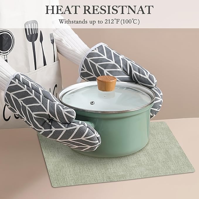 Faux Leather Heat Resistant Spring Placemats Set of 6 – Waterproof Oilproof Wipeable Dining PU Vinyl Place Mat Easy Clean Table Mats for Kitchen/Dining/Party/Holiday, Grass Green