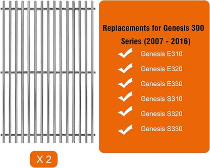 19.5" Stainless Steel Cooking Grates for Weber Genesis 300 Series, Weber Genesis Grill Parts for Genesis E310 E320 E330 S310 S320 S330, Replacement Parts for Weber 7528/7524