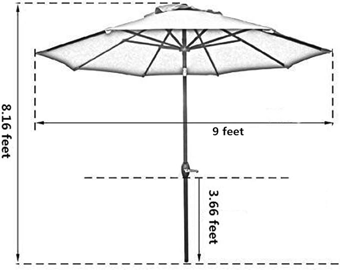 Sunnyglade 9' Patio Umbrella Outdoor Table Umbrella - Image 7