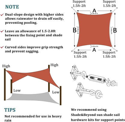 Shade&Beyond 10'x25' Sun Shade Sail Canopy Rectangle, UV Block Breathable - Image 5