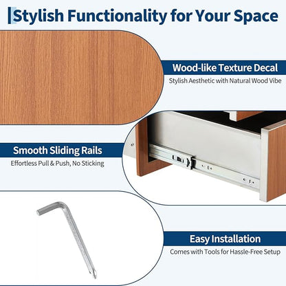 Stainless Steel Outdoor Kitchen Door Drawer Combo 38.2" W x 20.5" H x 22.6" D - Triple Drawers & Access Door, Propane Storage & Adjustable Garbage Ring, Weather-Resistant Flush Mount