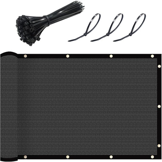 UPGRADE Fence Privacy Screen 4' x 50' Fence Commercial Shade Cover with Brass Grommets Heavy Duty Perfect for Outdoor Back Yard-Dark Grey, Customizable