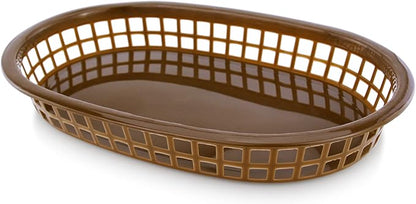 New Star Foodservice 44003 Fast Food Baskets, 10.5 x 7 Inch, Set of 12, Brown