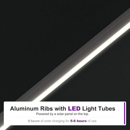 PURPLE LEAF Cantilever Umbrella 9' X 12' Solar LED Light Patio Deck, Support to - Image 5
