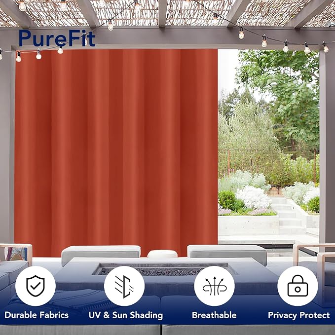 PureFit Outdoor Curtains for Patio Waterproof Weatherproof Outside Curtains | - Image 3