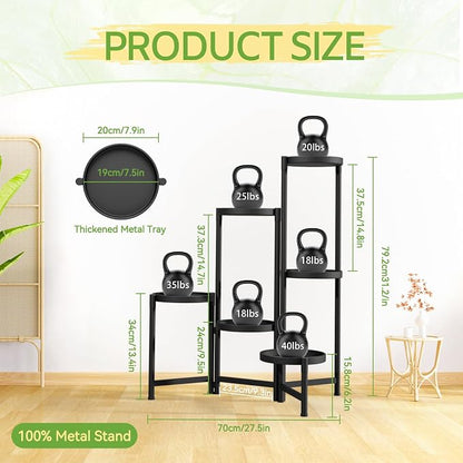 iDavosic.ly Plant Stand Indoor Outdoor, 6 Tier Metal Corner Shelf, Folding - Image 3
