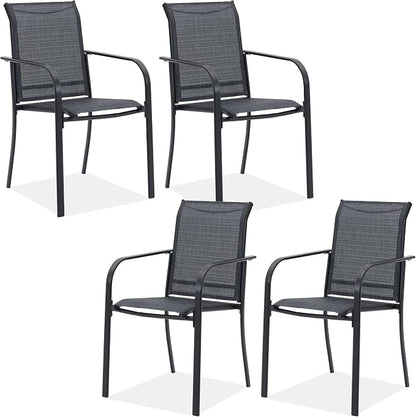 Outdoor Chairs Set of 4, Stackable Patio Dining Chairs by Offeroutdoorsolutions