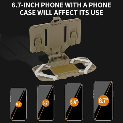 Tactical Molle Phone Holder for Plate Carrier Vest, Quick Release & Adjustable Phone Mount, Compatible with 4.7-6.7 inch Smart Phones, Durable Tactical Accessories for Outdoor Enthusiasts