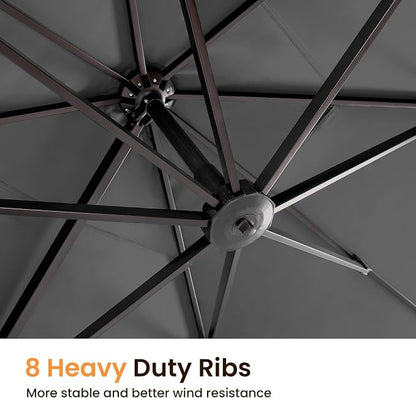9' X 12' Cantilever Patio Umbrella Rectangular Outdoor Umbrellas | Heavy Duty - Image 5