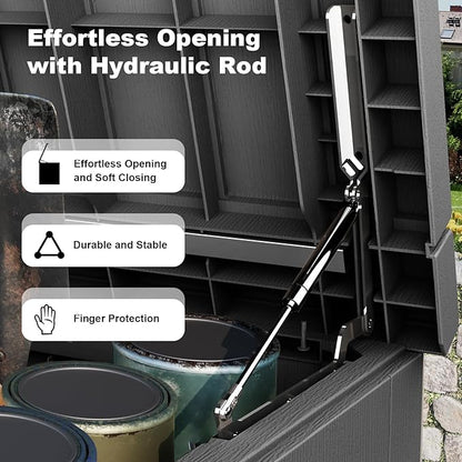 260 Gallon Outdoor Deck Box, Lockable Waterproof Outdoor Storage Boxes - Image 3