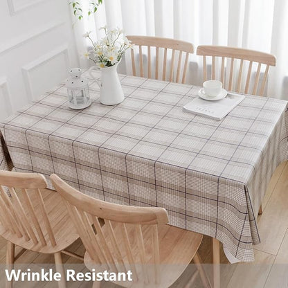 TruDelve Heavy Duty Vinyl Table Cloth for Kitchen Dining Tables Wipe Clean PVC Tablecloth for Square Table (54'' x 54'', Lattice-3)