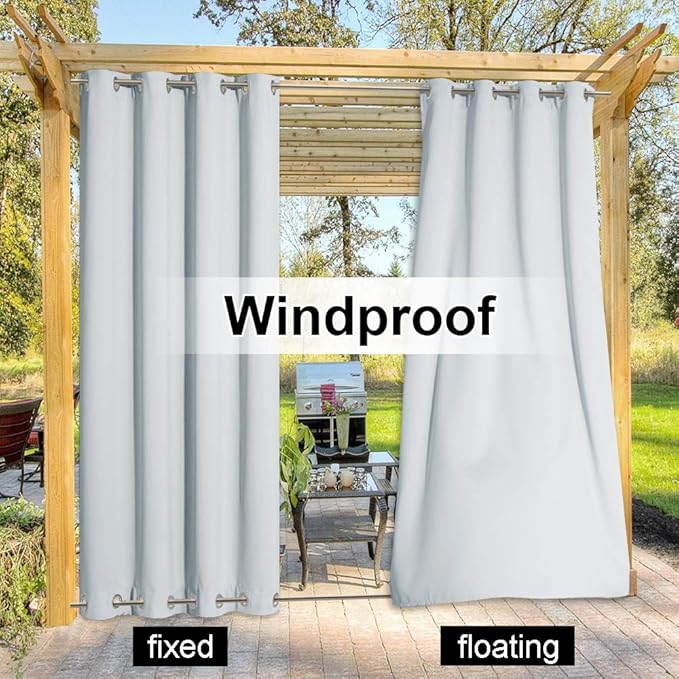 NICETOWN Outdoor Cabana Curtain, Windproof & Sun Blocking Curtains - Image 4