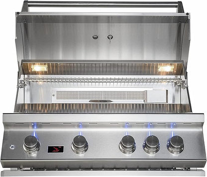 Whistler 34-inch Built-in 4-Burner Propane Gas Grill with Rear Infrared Burner & Grill Lights