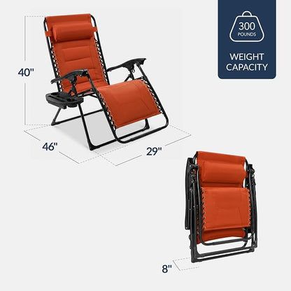 Best Choice Products Oversized Padded Zero Gravity Chair, Folding Outdoor Patio - Image 2