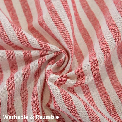 TruDelve Extra Long Tablecloth 120 Inch Red and White Tablecloth with Tassels Washable Table Cloths for 8 Foot Rectangle Tables (Red,120"x55",Rectangular)