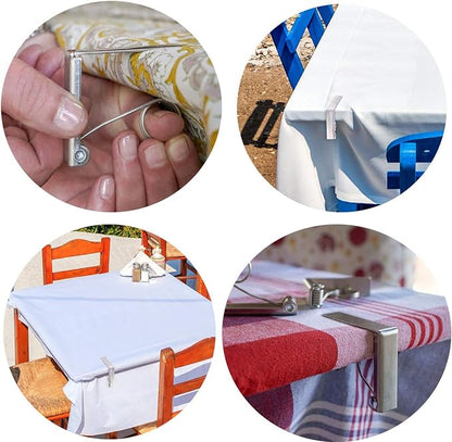 Tablecloth Clips, Set of 6 Extra Large Table Cover Cloth Clamps for Home Party & Picnic(Up to 2.4")