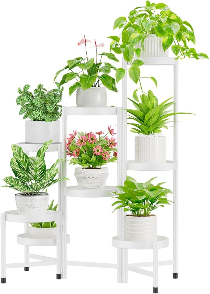 iDavosic.ly Plant Stand Indoor Outdoor, 8 Tier Metal Corner Shelf, Folding by iDavosicly