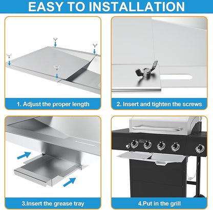 Universal Grease Tray with Catch Pan for Nexgrill Replacement Parts 720-0830H 720-0882A, Charbroil, Dyna Glo, Kenmore, Expect Grill, Drip Pan for 3/4/5 Burner Gas Grill