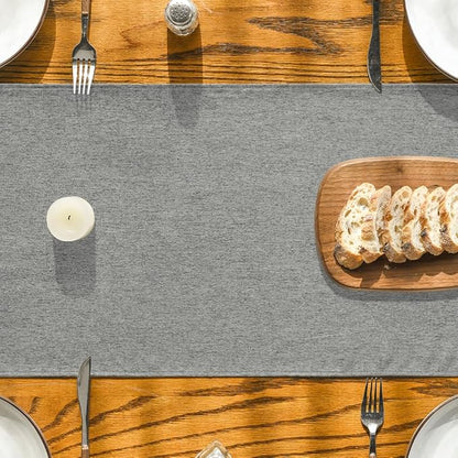 Artoid Mode Light Grey Table Runner, Seasonal Washable Kitchen Dining Table Decoration for Home Party Decor 13x72 Inch