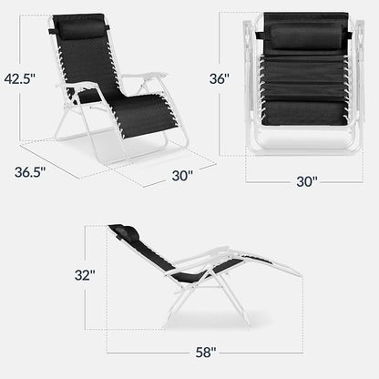 Best Choice Products Set of 2 Extra Wide Adjustable Steel Mesh Zero Gravity - Image 3