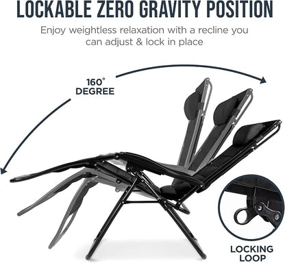 Best Choice Products Oversized Padded Zero Gravity Chair w/Canopy Headrest Cup - Image 7