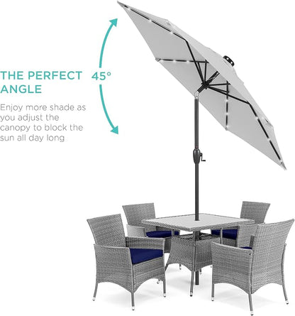 Best Choice Products 7.5ft Solar Umbrella LED Lighted Patio Umbrella, Table - Image 2