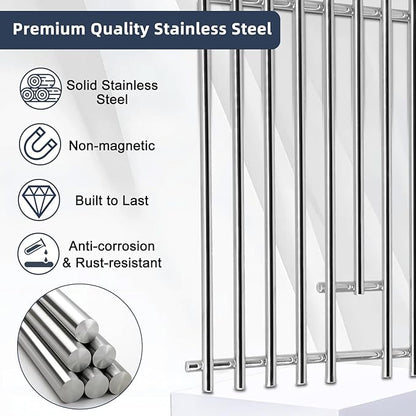 Criditpid Grill Replacement Parts for Charbroil 463340516 463370519 463370516 463278418, Stainless Steel Grill Grates, Burner & Igniter, Heat Plates, Flame Carryover for Charbroil Gas2coal 463340516.