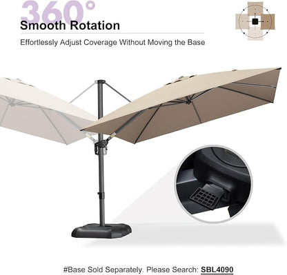 PURPLE LEAF Patio Umbrella Outdoor 10' x 10' Square Easy Assembly Tapue | Built - Image 8