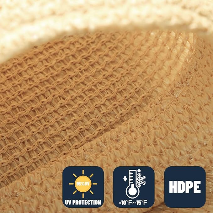 SUNNY GUARD Custom Size 18'x24'x30' Triangle Sand UV Block Sunshade - Image 4