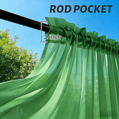 Outdoor Sheer Curtains for Patio Waterproof, 4 Panels Rod Pocket Indoor/Outdoor - Image 3