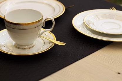Black Table Runner 108 inch, Waterproof Dresser Scarf, Outdoor Coffee Table Runner, Elegant Dining Table Runners for Fiesta, Dinner Parties, Events, Wedding, Decor Thanksgiving, Halloween,Christmas