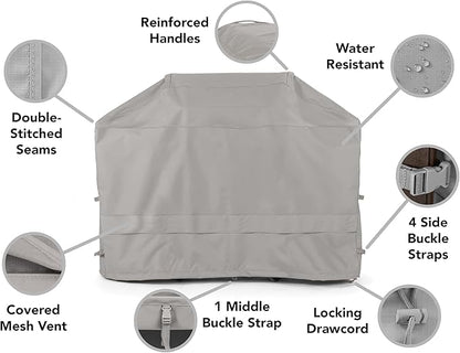 Covermates Grill Cover - Weather Resistant Outdoor Cover, Heavy Duty BBQ Covers for Large Outdoor Kitchen, Ultima 600D Polyester, 80 Inch, Ripstop Grey
