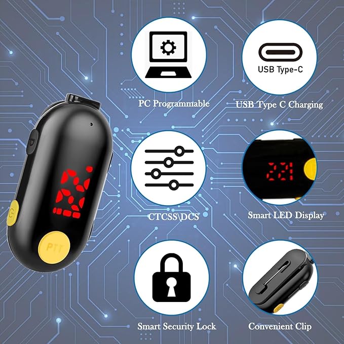 T-M9 Super Mini Walkie Talkies with Earpieces Small Portable FM Transceiver Mini Two Way Radios for Security, Restaurant, Workplace,Out Door Sport,Supermarket,Hospital,Tourism Black 2-Pack