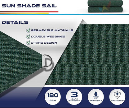 Windscreen4less 11' x 11' x 11' Sun Shade Sail Triangle Outdoor Canopy Cover UV - Image 3