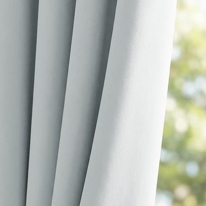 Outdoor Curtains Waterproof W52 x L95 Inch Greyish White, 1 Panel | Thermal - Image 9