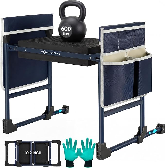 Garden Kneeler and Seat, Foldable Heavy Duty w/Soft Kneeling Pad | 600lbs - Image 8