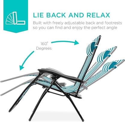 Best Choice Products Set of 2 Adjustable Steel Mesh Zero Gravity Lounge Chair - Image 4