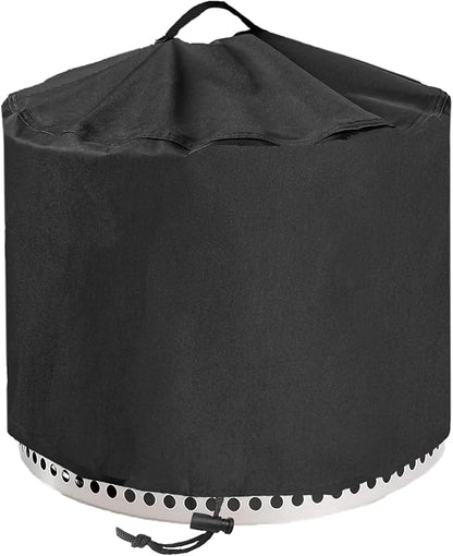 Round Fire Pit Cover for Solo Stove Bonfire 20 Inch, Waterproof Heavy Duty 600D Material Patio Firepit Cover 20" for Solo Stove Bonfire Series,Round 21" D x 15" H