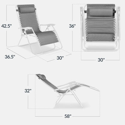 Best Choice Products Set of 2 Extra Wide Adjustable Steel Mesh Zero Gravity - Image 3