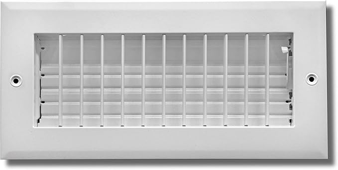 HVAC Premium 14''w x 4''h Adjustable AIR Supply Diffuser - HVAC Vent Cover Sidewall or Ceiling - Grille Register - High Airflow - White [Outer Dimensions: 15.75''w X 5.75''h]