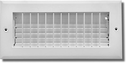 HVAC Premium 14''w x 4''h Adjustable AIR Supply Diffuser - HVAC Vent Cover Sidewall or Ceiling - Grille Register - High Airflow - White [Outer Dimensions: 15.75''w X 5.75''h]