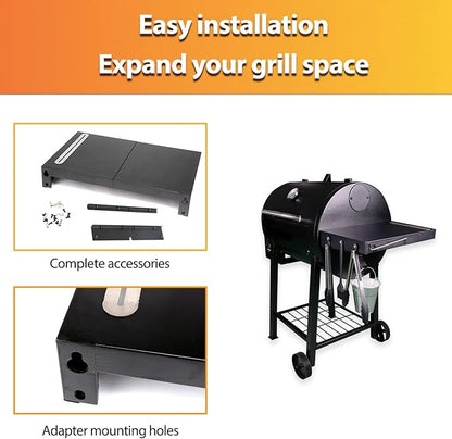 GRISUN Grill Table Shelf for Pit Boss 700/1000/1150/500 Series Pellet Grills, Heavy Duty Steel Multifunction Grill Accessories for Pit Boss 700FB Pellet Grill, Not Fit for Pitboss Classic Onyx