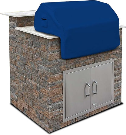 Covers & all Built-in Outdoor Grill Cover, Durable Heavy Duty 18 Oz Waterproof Cover Tuff Material with Air Pocket & Elastic for Snug Fit (44" W x 27" D x 26" H inches, Blue)