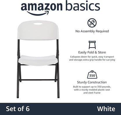 Amazon Basics Sturdy Foldable Portable Plastic Chair, 350-Pound Capacity - Image 4